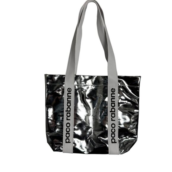 Paco Rabanne X SeaTrees Space Age Silver tote Bag chrome look - Picture 8 of 8